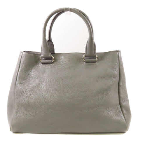 PRADA SHW 2 Way Shoulder Bag Handbag Calfskin Leather Gray Grey