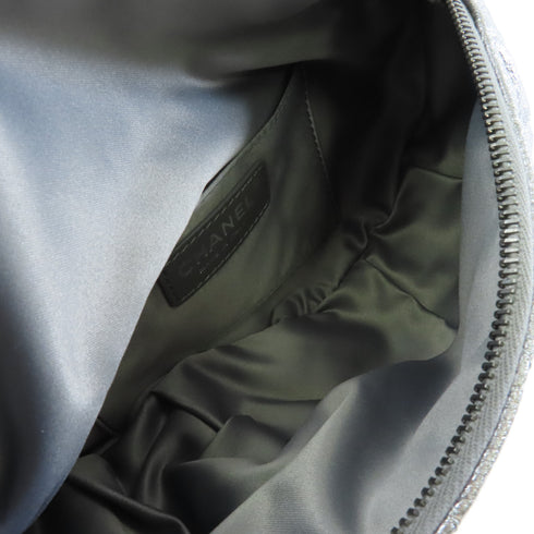 Chanel Quilted CC SHW 15A Belt Bag Waist Bag Calfskin Leather Silver Color