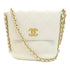 CHANEL Quilted CC GHW Chain Shoulder Bag Calfskin Leather White