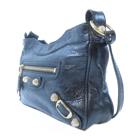 BALENCIAGA GHW Crossbody Hip Small Bag Shoulder Bag 519844 Calfskin Black
