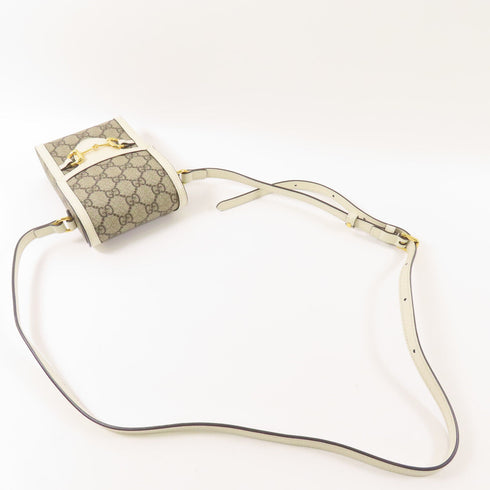 GUCCI GG GHW Horsebit 1955 Mini Shoulder Bag 625615 Coated Canvas Brown