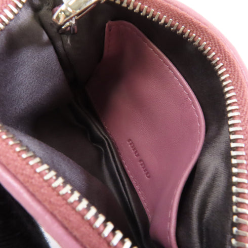 Miu Miu SHW Clutch Bag Pouch Lambskin Leather Pink