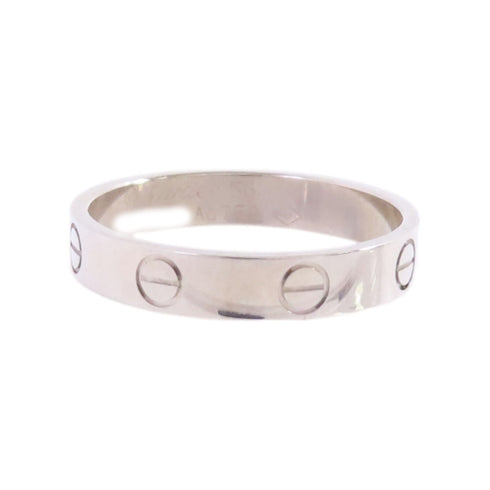 CARTIER Mini Love Ring Cartier#56 US#7.25 18K White Gold
