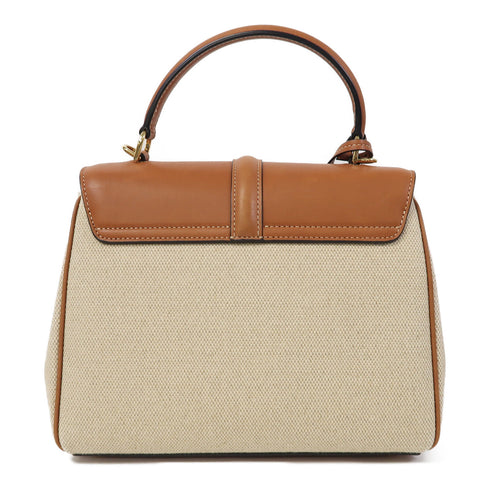 CELINE GHW Small 16 2 Way Shoulder Bag Canvas Brown/Beige
