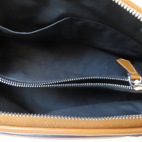 FENDI SHW By The Way 2 Way Shoulder Handbag 8BL146 Canvas Beige Brown Black