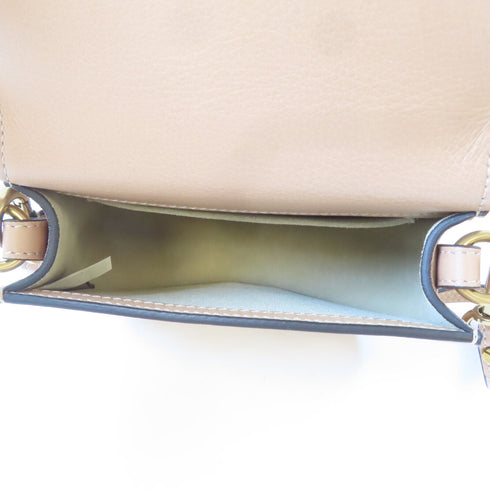 Chloe GHW Nile 2 Way Shoulder Handbag Calfskin Leather Beige