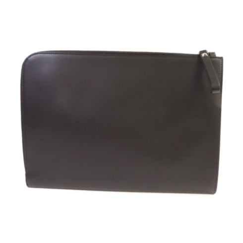 Valentino SHW VLTN Clutch Bag Pouch Calfskin Leather Black