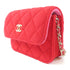 CHANEL Quilted CC GHW Chain Shoulder Crossbody Bag Fabric Red