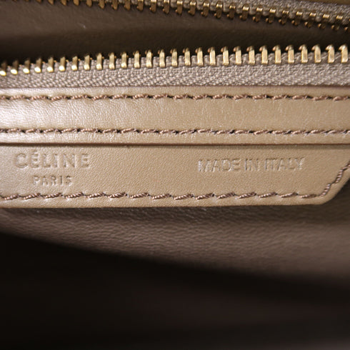 CELINE GHW Mini Luggage Tote Shoulder Bag W-MM-0172 Calfskin Leather Brown Navy