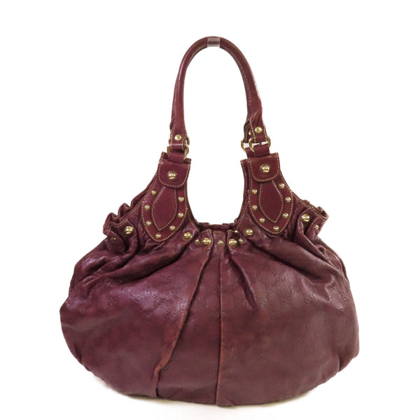 GUCCI GG GHW Guccissima Handbag Tote Bag Calfskin Leather 203624 Purple