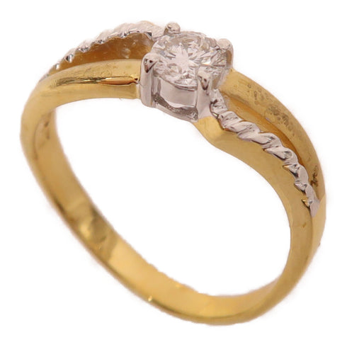Jewelry 0.25ct Diamond Ring 3.2g 18K Yellow Gold US#6.5