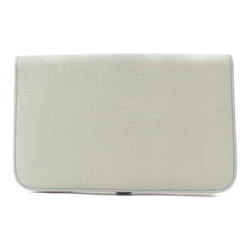 HERMES PHW Dogon Wallet Bifold Wallet Togo Leather Gray