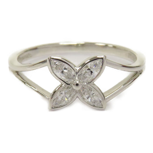 TIFFANY&CO Diamond Ring US#6.5 PT950 Platinum Silver Transparent