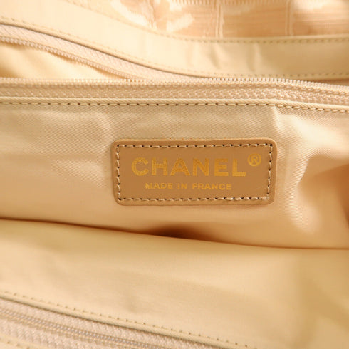 CHANEL CC Handbag Shoulder Bag Canvas Beige