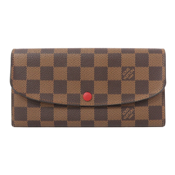 LOUIS VUITTON LV GHW Emilie Long Wallet N63544 Damier Ebene Brown