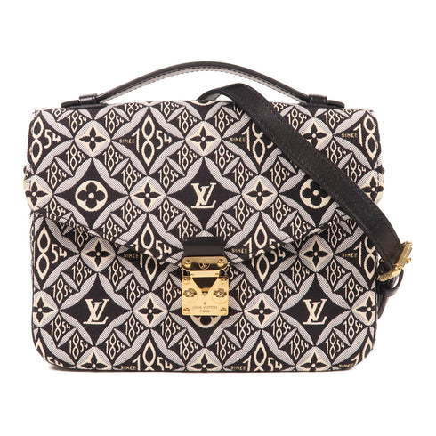 LOUIS VUITTON LV GHW Pochette Metis MM 2 Way Bag M57272 Monogram Jacquard Black