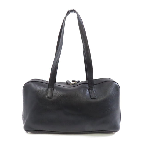 BVLGARI SHW Shoulder Bag Calfskin Leather Black