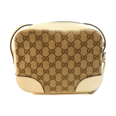 GUCCI GG GHW Shoulder Bag Canvas 449413 White v1