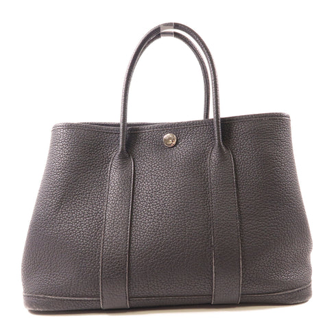 HERMES SHW Garden Party TPM Handbag Negonda Leather Noir Black
