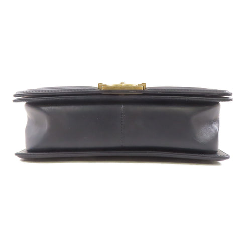 CHANEL CC GHW Boy 25 Chain Shoulder Bag Lambskin Leather Navy