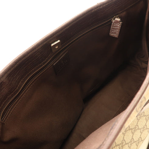 GUCCI GG SHW GG Supreme Tote Bag Shoulder PVC Coated Canvas 114595 Brown