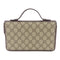 GUCCI GG SHW Travel Wallet Bag Case Handbag Coated Canvas Leather Brown