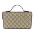 GUCCI GG SHW Travel Wallet Bag Case Handbag Coated Canvas Leather Brown