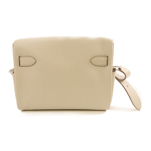 HERMES PHW Kelly Messenger PM Shoulder Bag Evercolor Leather 8L Beton