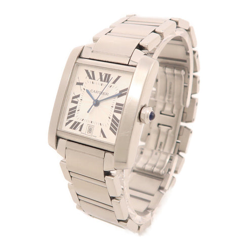 CARTIER Tank Francaise Automatic Watch 2302 Stainless Steel White