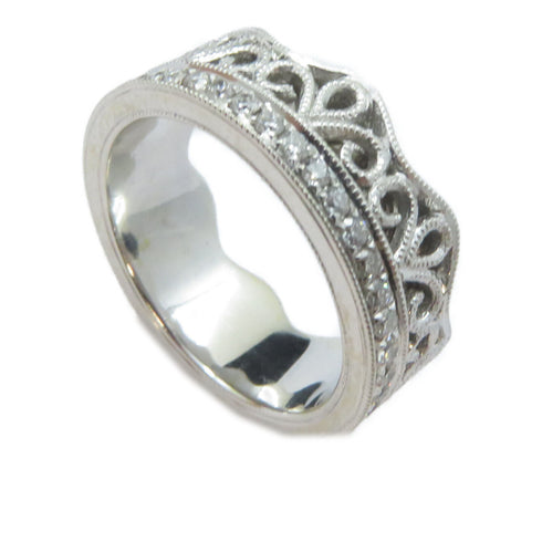 FINE JEWELRY Diamond Ring 18K White Gold US#3.5