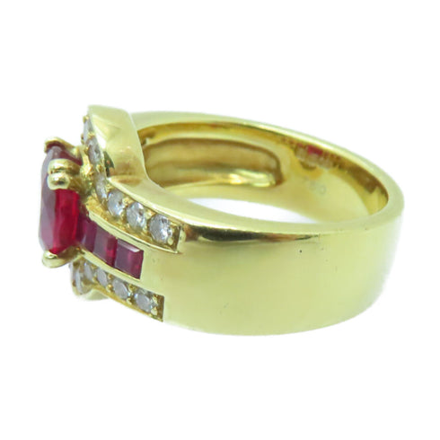 Fine Jewelry 1.508ct Ruby Ring US#6.75 18K Yellow Gold