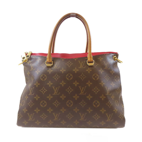LOUIS VUITTON LV GHW Pallas MM 2 Way Shoulder Bag M41175 Monogram Brown Red