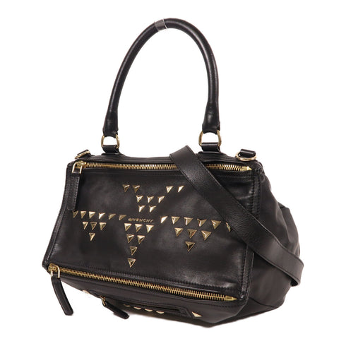 GIVENCHY GHW Pandora 2 Way Shoulder Bag Calfskin Leather Black