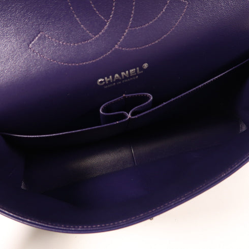 CHANEL CC SHW Large Classic Chain Shoulder Bag Lambskin Leather Purple