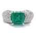 FINE JEWELRY 2.27ct Emerald 1.30ct Diamond Ring 18KWG White Gold US#5.5