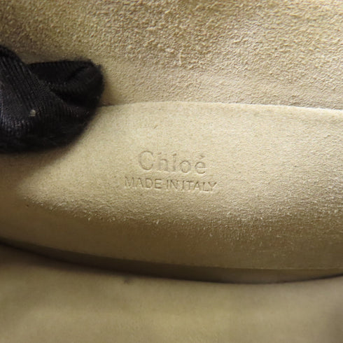 Chloe GHW Nile 2way Shoulder Bag Calfskin Leather Grey