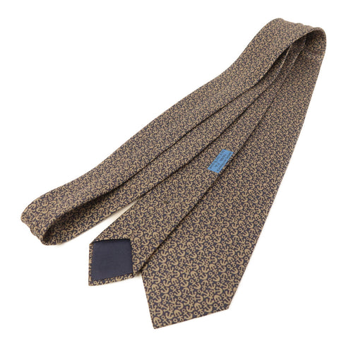 HERMES Necktie Silk Blue/Beige