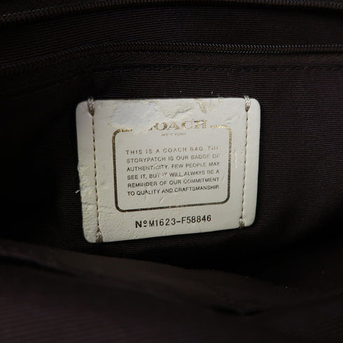 COACH GHW Shoulder Bag Calfskin Leather White