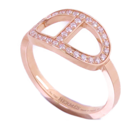 HERMES Chaine D Ancre Contour Diamond Ring #53 US#6.25 18K Rose Gold