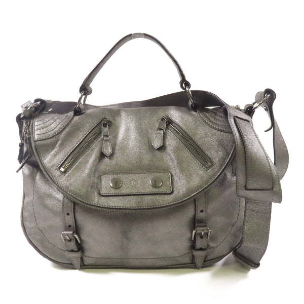 McQueen Shoulder Bag Metallic Gray