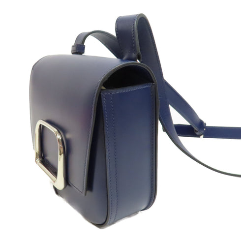 HERMES PHW Della Cavalleria Mini Shoulder Bag Tadelakt Leather Bleu Saphir Blue
