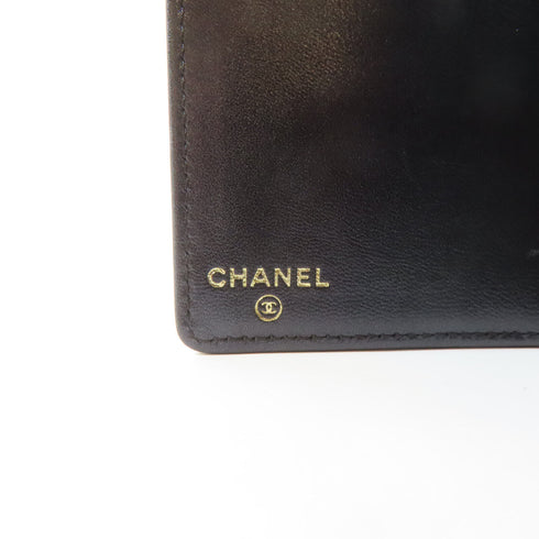 CHANEL CC GHW Long Wallet Lambskin Leather Gold