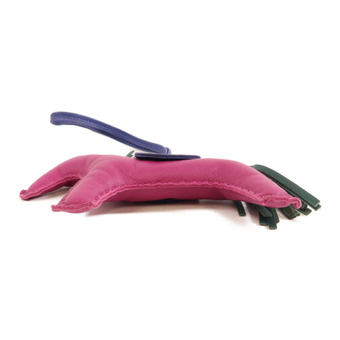 HERMES Rodeo MM Charm Milo Lambskin Leather Purple Blue Green