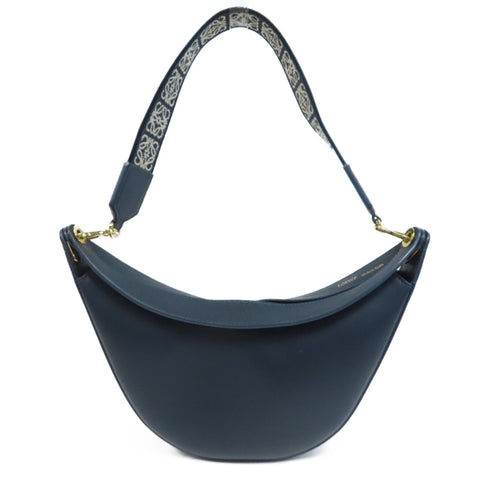 LOEWE GHW Luna Shoulder Bag Calfskin Leather Blue