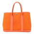 HERMES PHW Garden Party TPM Hand Bag/Tote Bag Canvas Flame Orange
