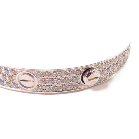 CARTIER Love Bracelet Bangle Diamond Cartier #17 18K White Gold