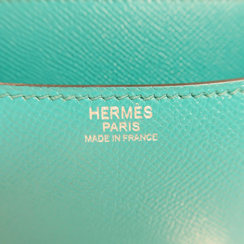 HERMES PHW Constance 24 Shoulder Bag Veau Epsom Leather Bleu Paon Menthe Green