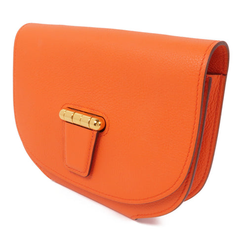 HERMES GHW Mini Convoyeur Shoulder Bag Evercolor Leather 9J Feu