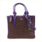 COACH GHW 2way Shoulder Bag Canvas Purple Brown