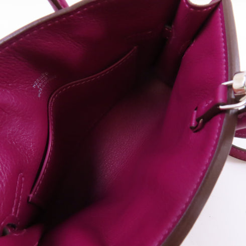 HERMES PHW Tiny Birkin Shoulder Bag Swift Leather K5 Tosca Purple